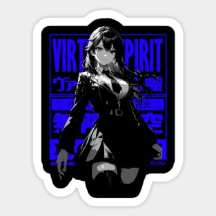 Vaporwave Cyberpunk Japanese Manga Girl Sticker